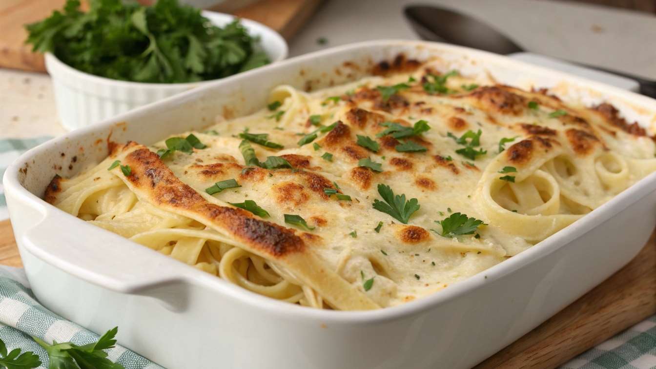 creamy baked fettuccine alfredo