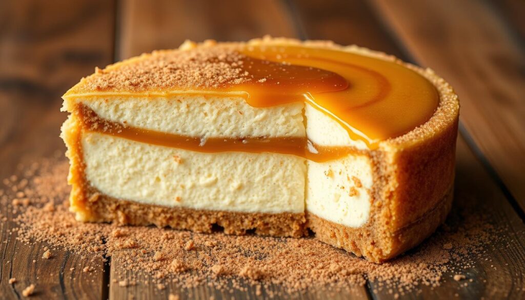 Churro cheesecake layers