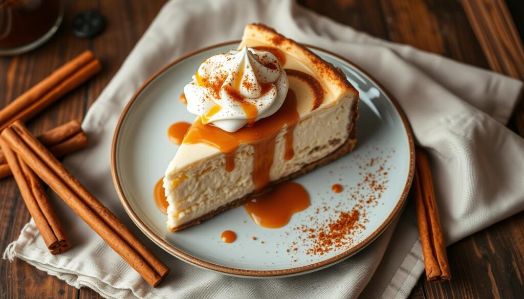 Cinnamon Roll Cheesecake Presentation