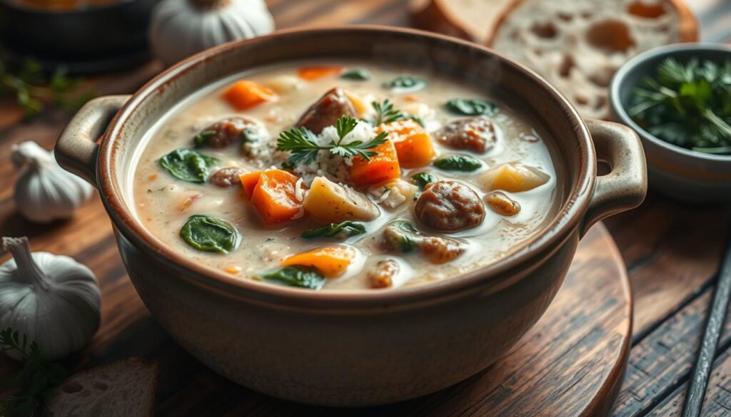 Creamy Italian sausage soup