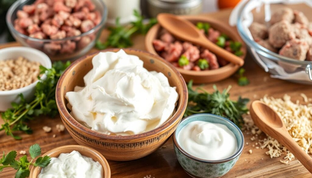 Dairy-based substitutes for eggs in meatballs Dairy-based substitutes for eggs in meatballs