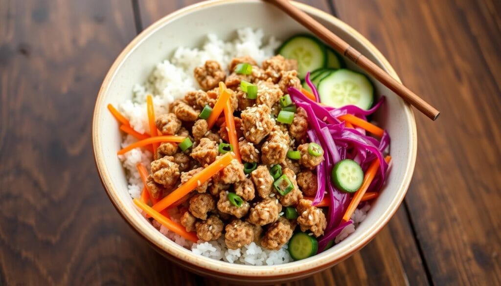 Korean ground turkey bowl Korean ground turkey bowl