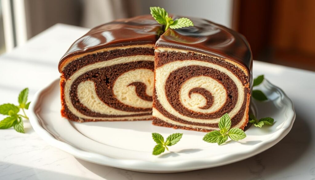 classic combo of vanilla and chocolate in a zebra cake