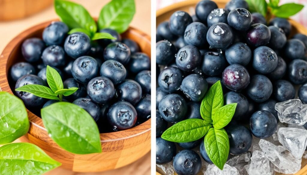 fresh and frozen blueberries fresh and frozen blueberries