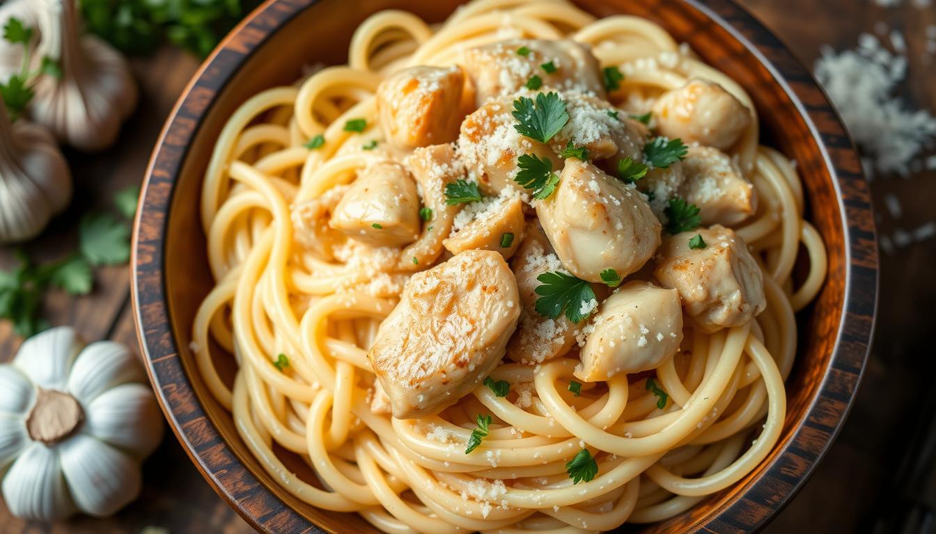 garlic parmesan chicken pasta