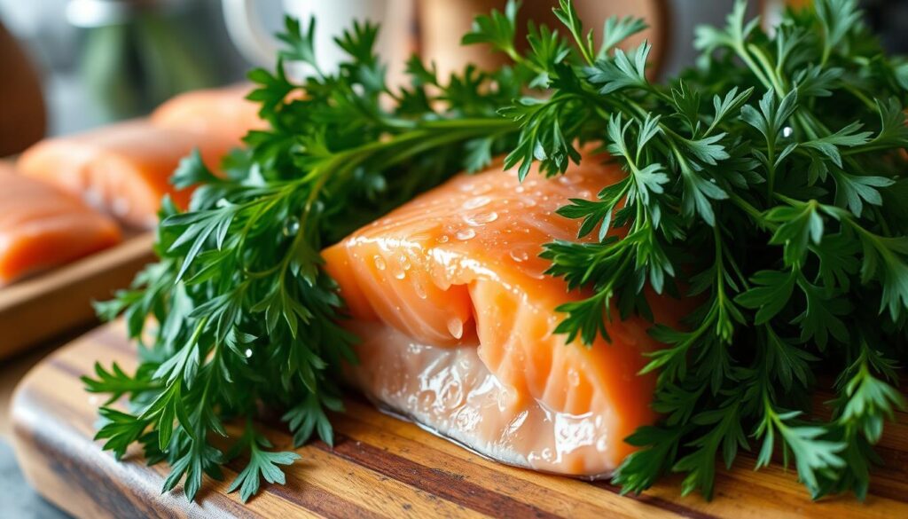 herbs for salmon soup