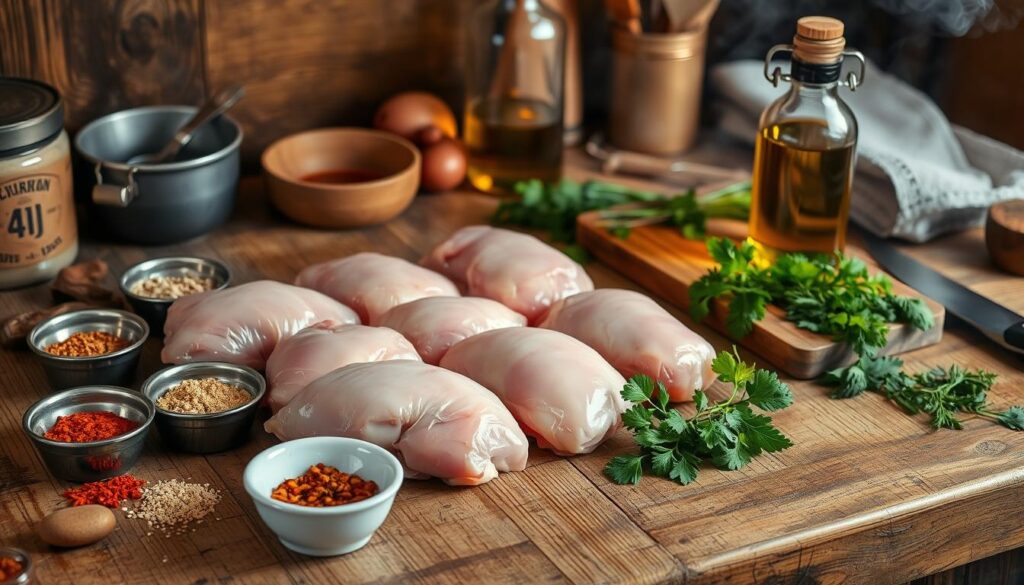 preparing chicken thighs