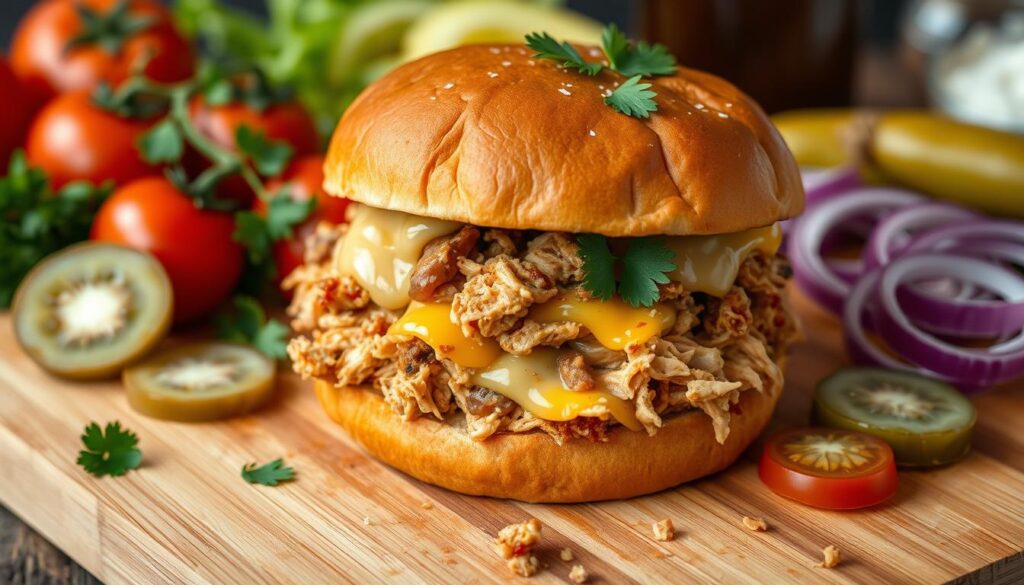 shredded chicken sloppy joes