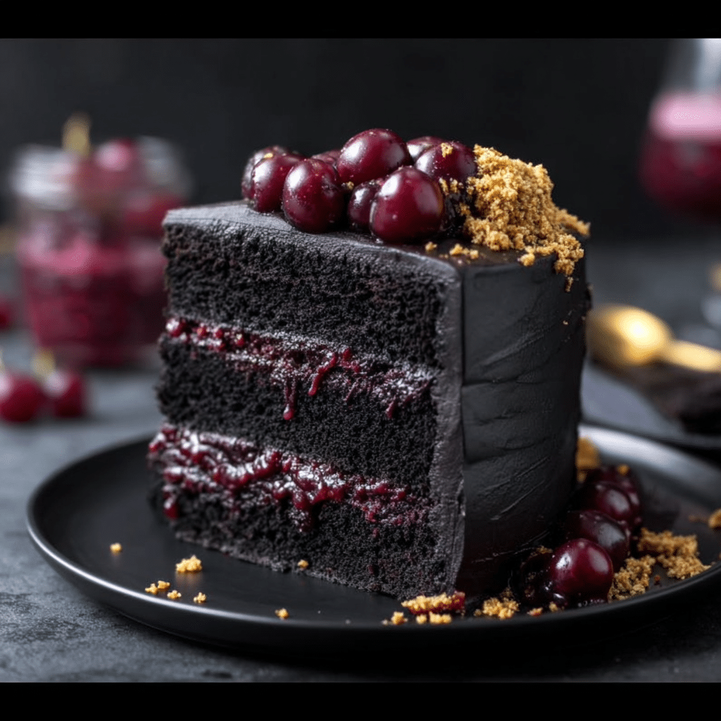 Black Velvet Halloween Cake