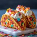 Fruity Pebbles Cheesecake Tacos