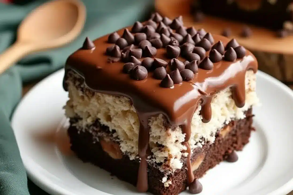 German Chocolate Poke Cake