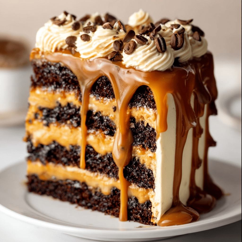Gooey Coffee Caramel Cake