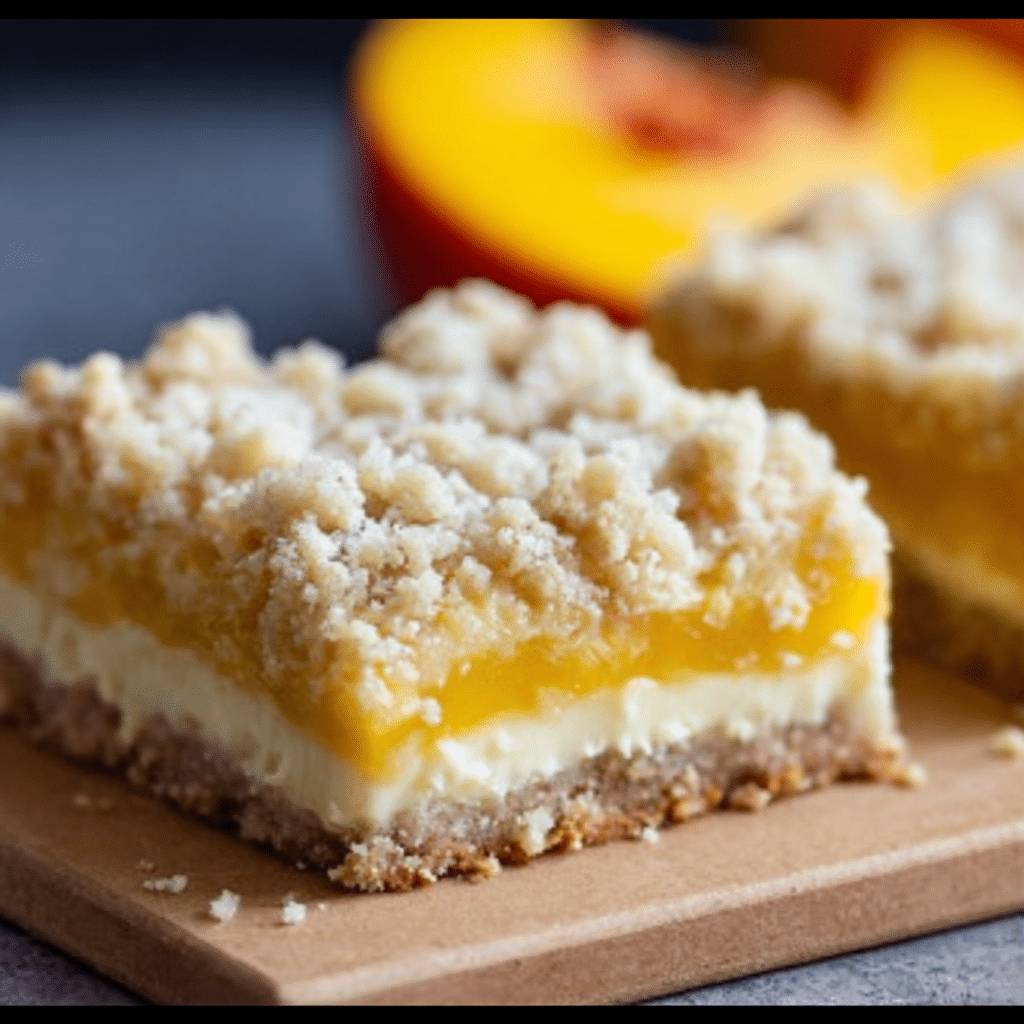 Peaches and Cream Crumble Bars