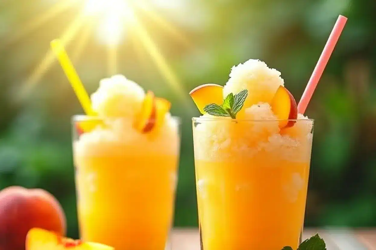 Refreshing Peach Lemonade Slush