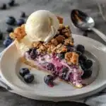 blueberry crumble cheesecake pie - featured image