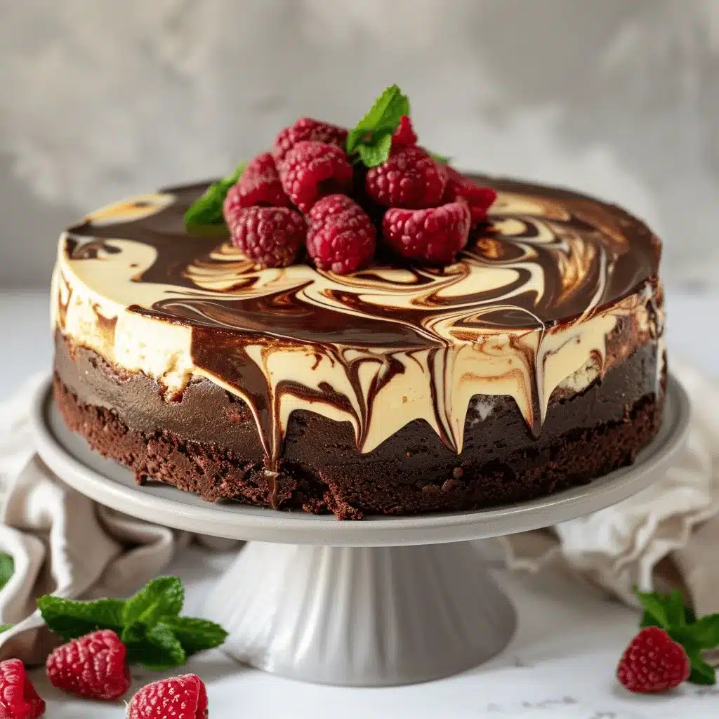 Brownie Cheesecake Cake preparation steps