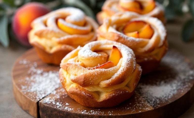 peach pie cruffins