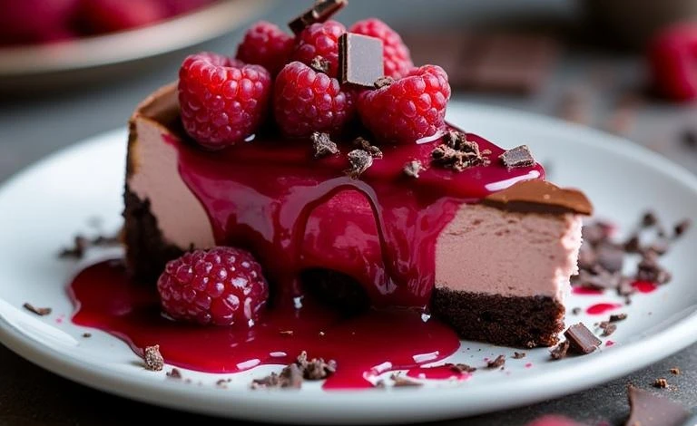 dark chocolate raspberry cheesecake