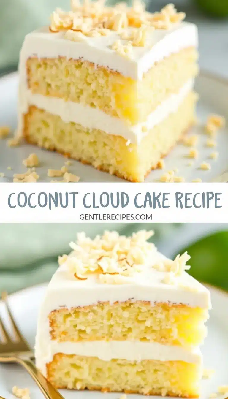 Pinterest pin for Coconut Cloud Cake