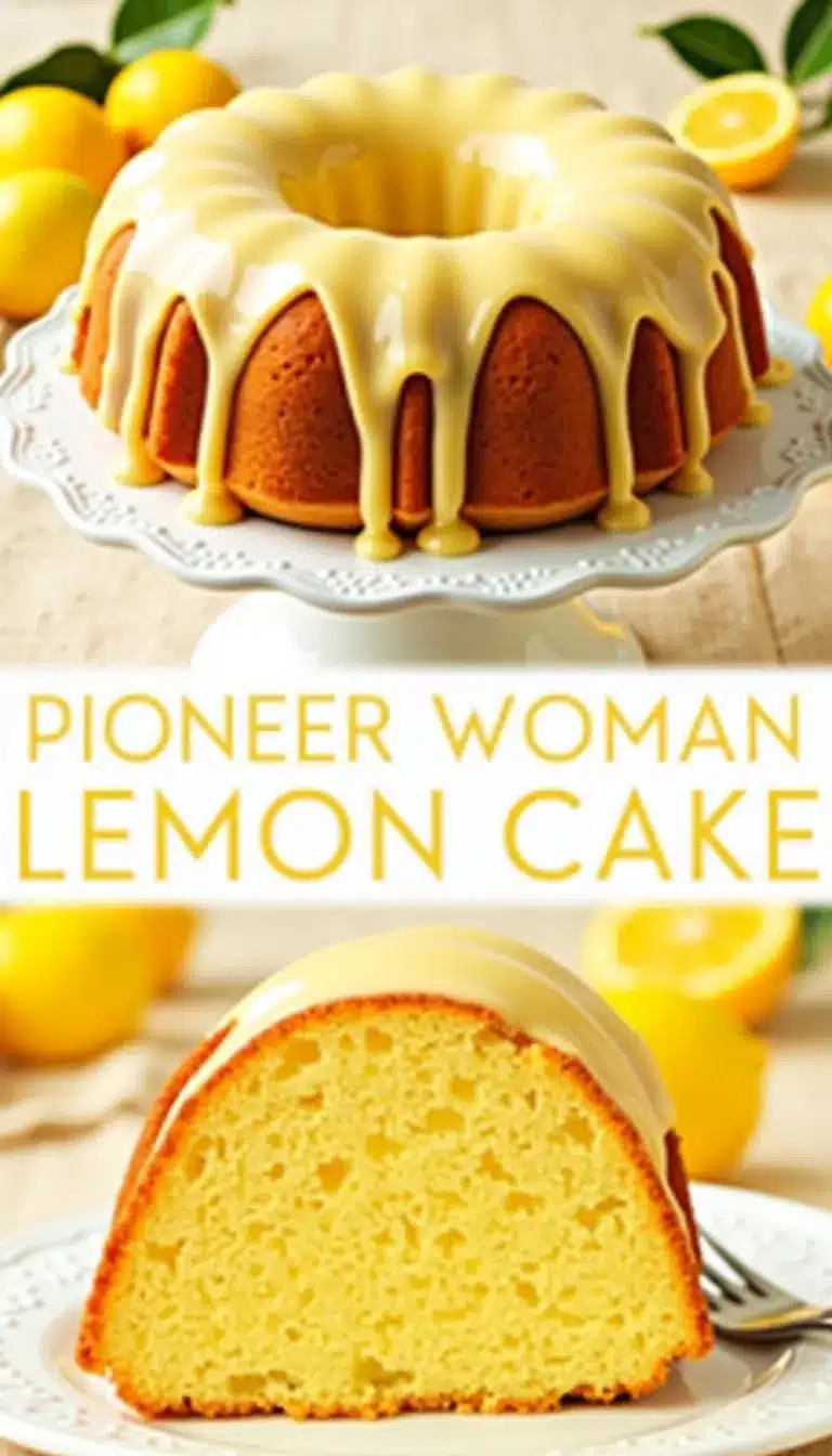 Pinterest pin for Pioneer Woman Lemon Cake