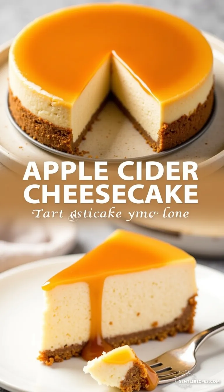 Pinterest pin for apple cider cheesecake recipe
