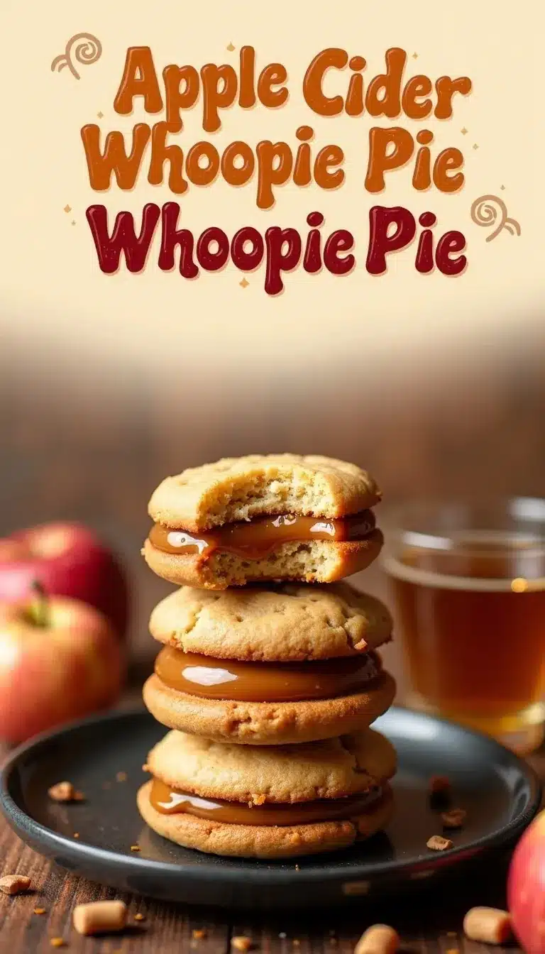 Pinterest pin for apple cider whoopie pie cookies
