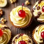 banana split cupcakes