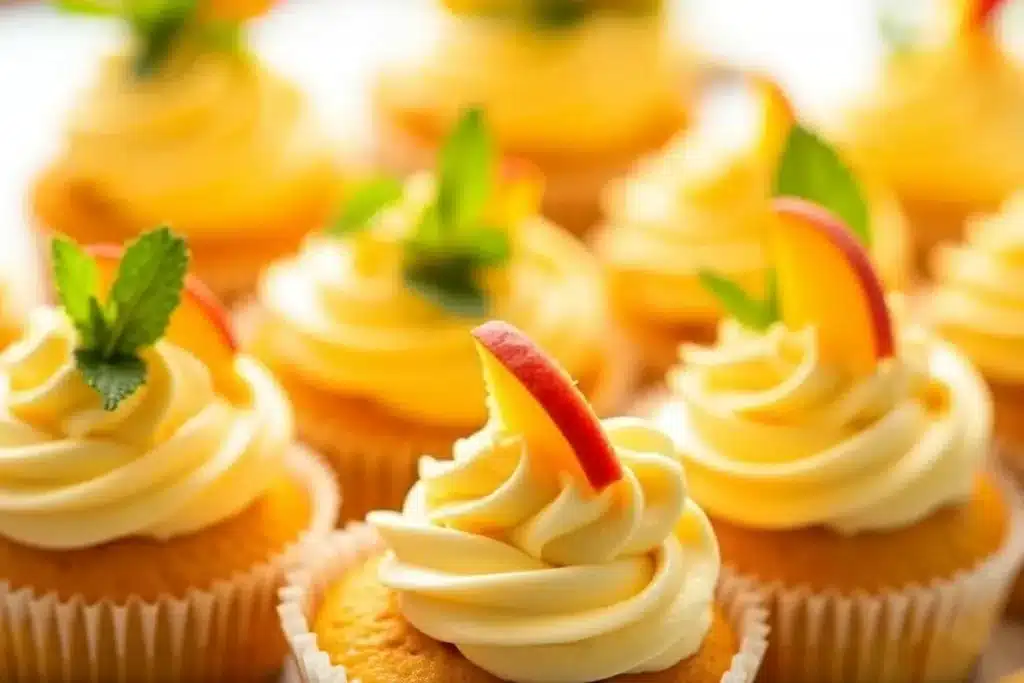 honey peach cream cheese cupcakes