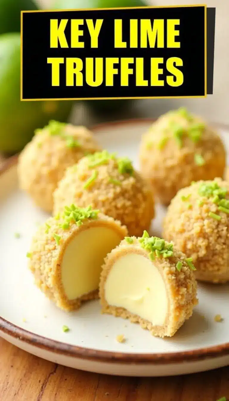 Pinterest pin for key lime truffles