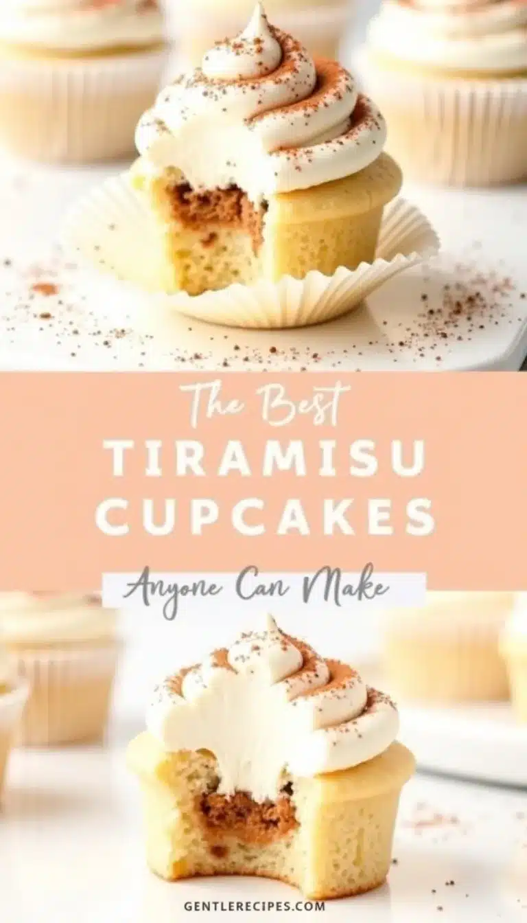 Pinterest pin for tiramisu cupcakes