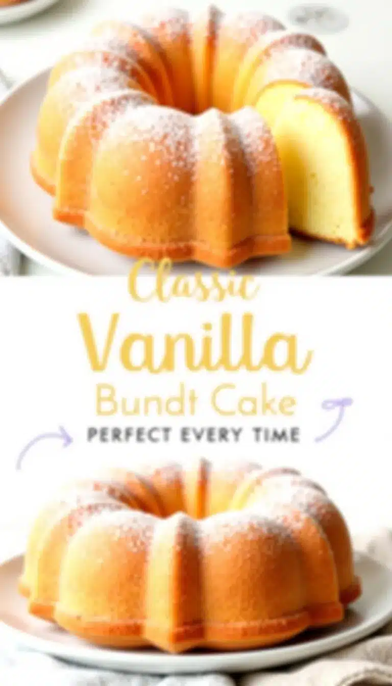 Pinterest pin for vanilla Bundt cake