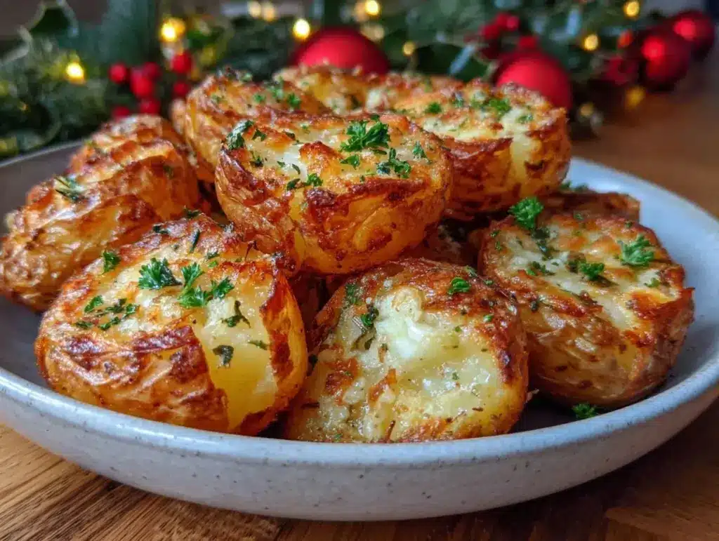 air fryer garlic herb potatoes - featured image