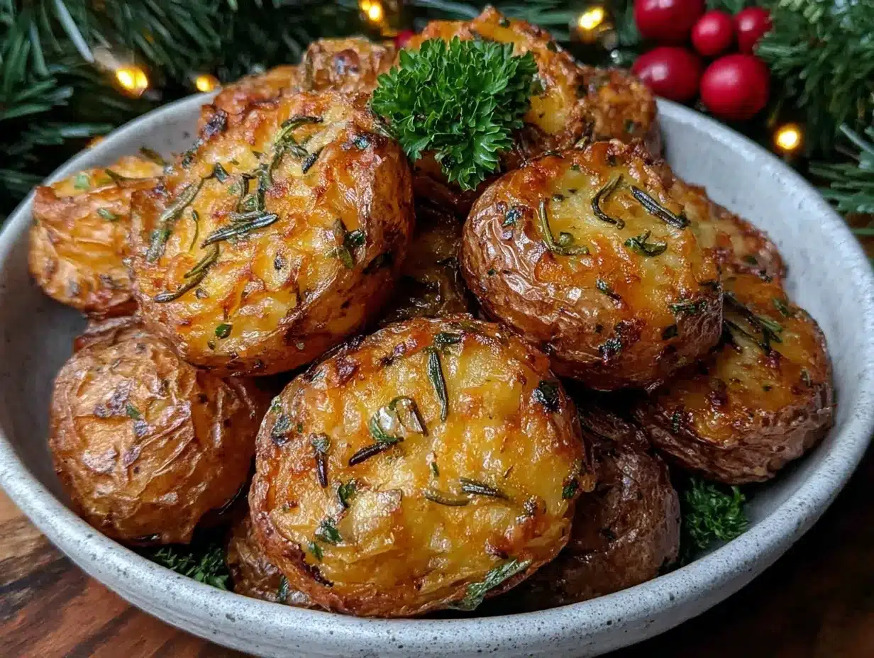 Irresistible Air Fryer Garlic Herb Potatoes Perfect for Christmas 4 air fryer garlic herb potatoes preparation steps