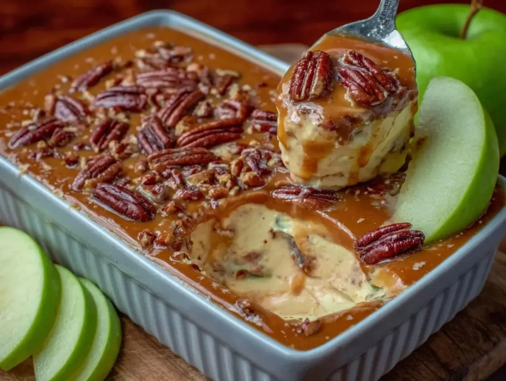 caramel apple cheesecake dip - featured image
