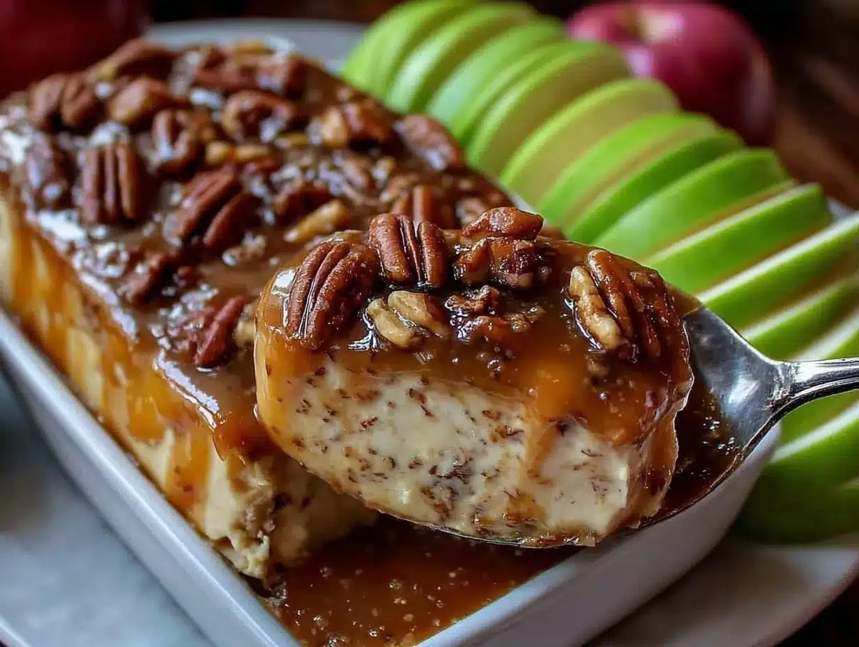 caramel apple cheesecake dip preparation steps