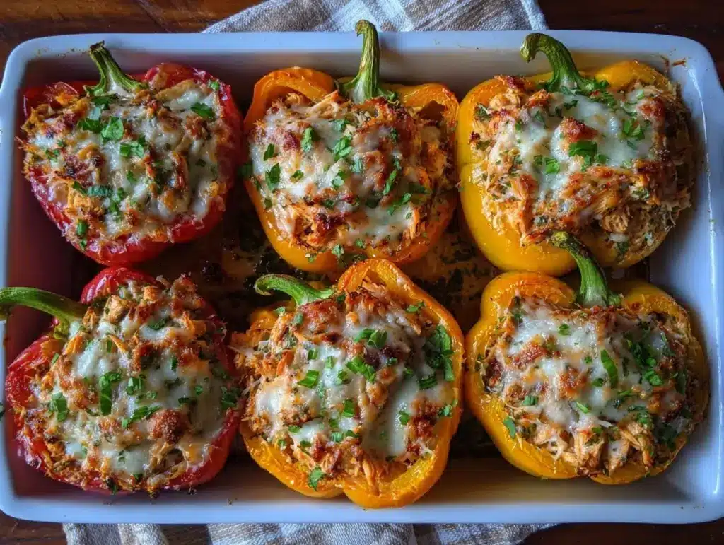 Cheesy Chicken Stuffed Peppers - featured image