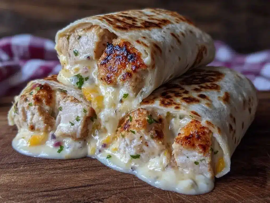 cheesy garlic chicken wraps - featured image