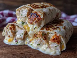 cheesy garlic chicken wraps - featured image