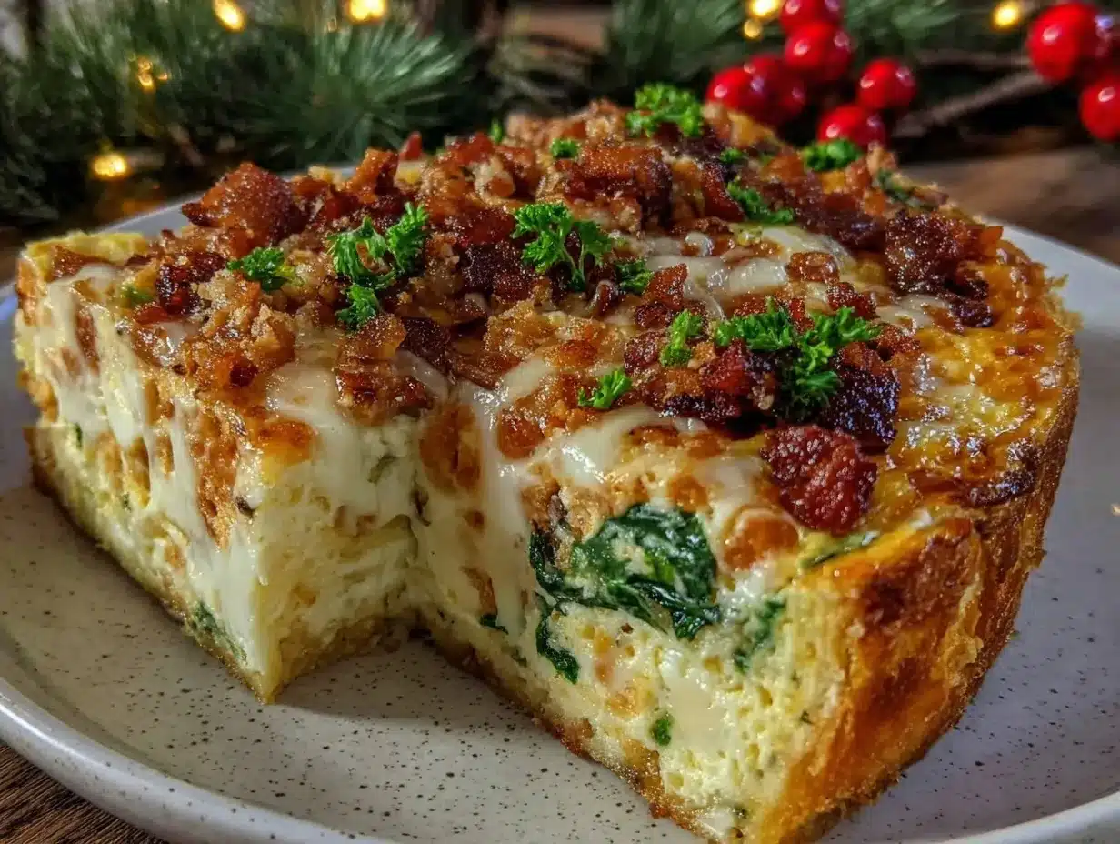 Easy Christmas Quiche with Bacon & Spinach Recipe 4 Christmas Quiche preparation steps