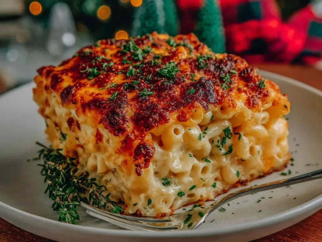 creamy baked mac and cheese - featured image