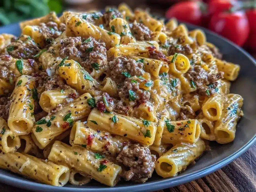 Home 1 creamy beef pasta - featured image