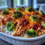 creamy chicken broccoli casserole - featured image