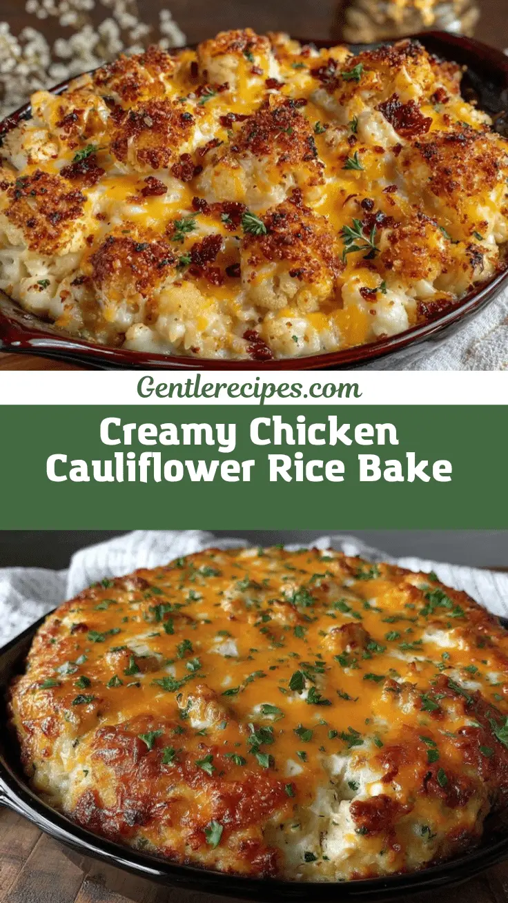 Creamy Chicken Cauliflower Rice Casserole - Easy Low Carb Dinner 5 creamy chicken cauliflower rice casserole recipe