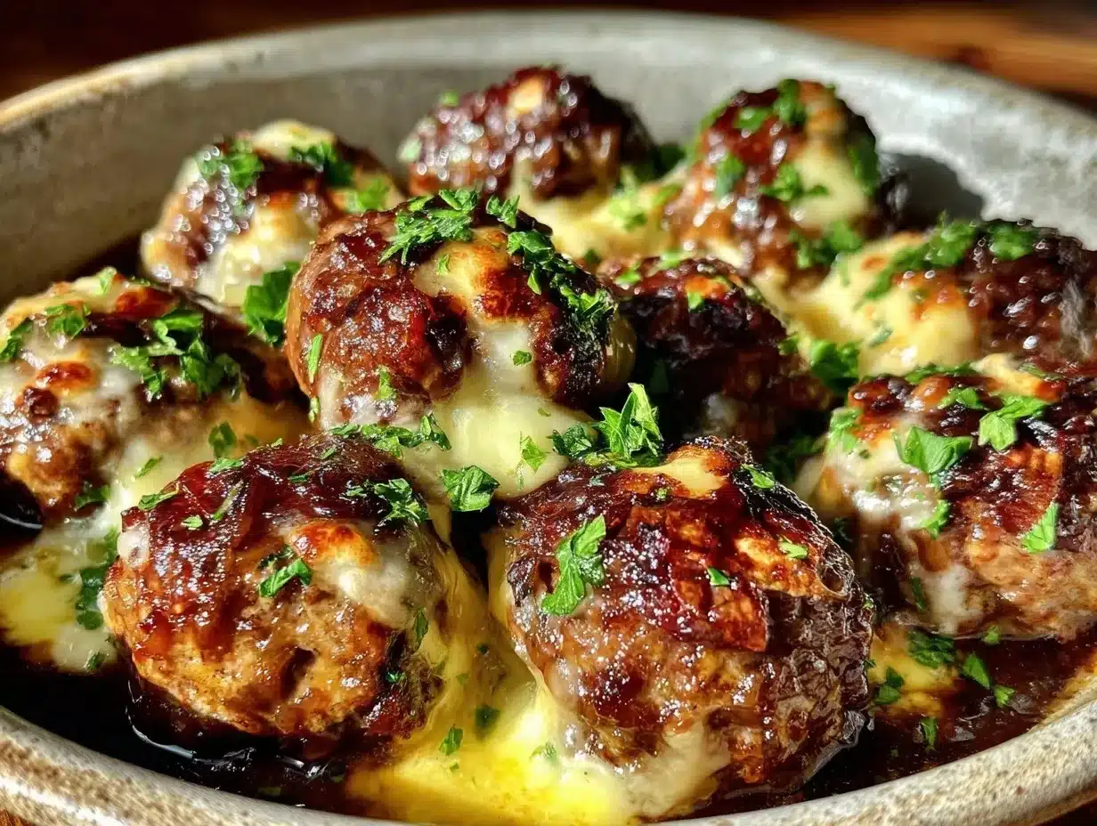 Savory French Onion Meatballs Recipe - Easy Crockpot Magic 4 French Onion Meatballs preparation steps