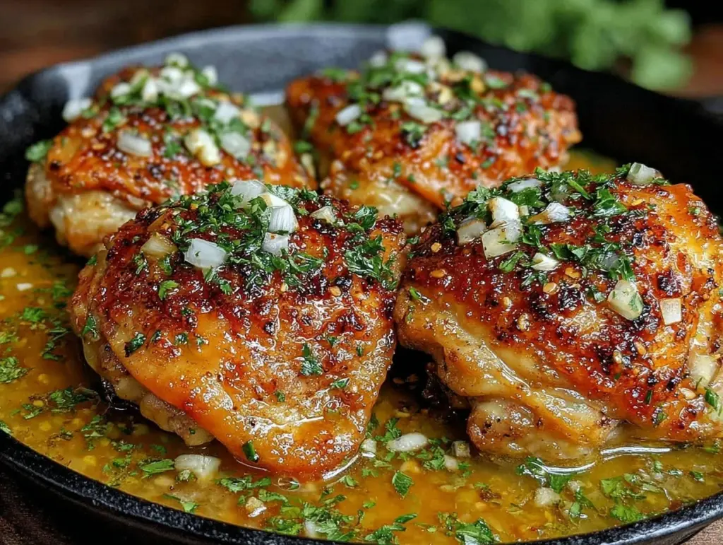 garlic butter chicken thighs - featured image
