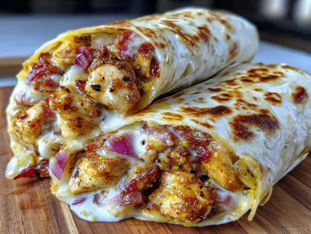 garlic chicken wraps - featured image
