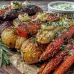 garlic herb roasted root vegetables - featured image