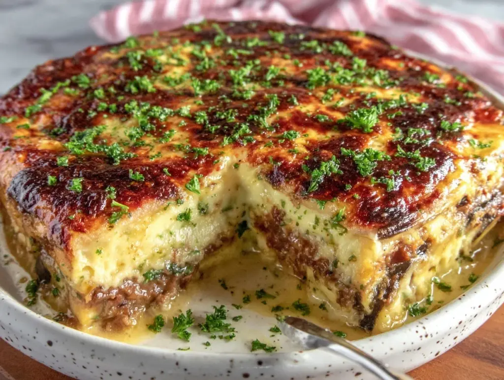 Greek eggplant moussaka - featured image