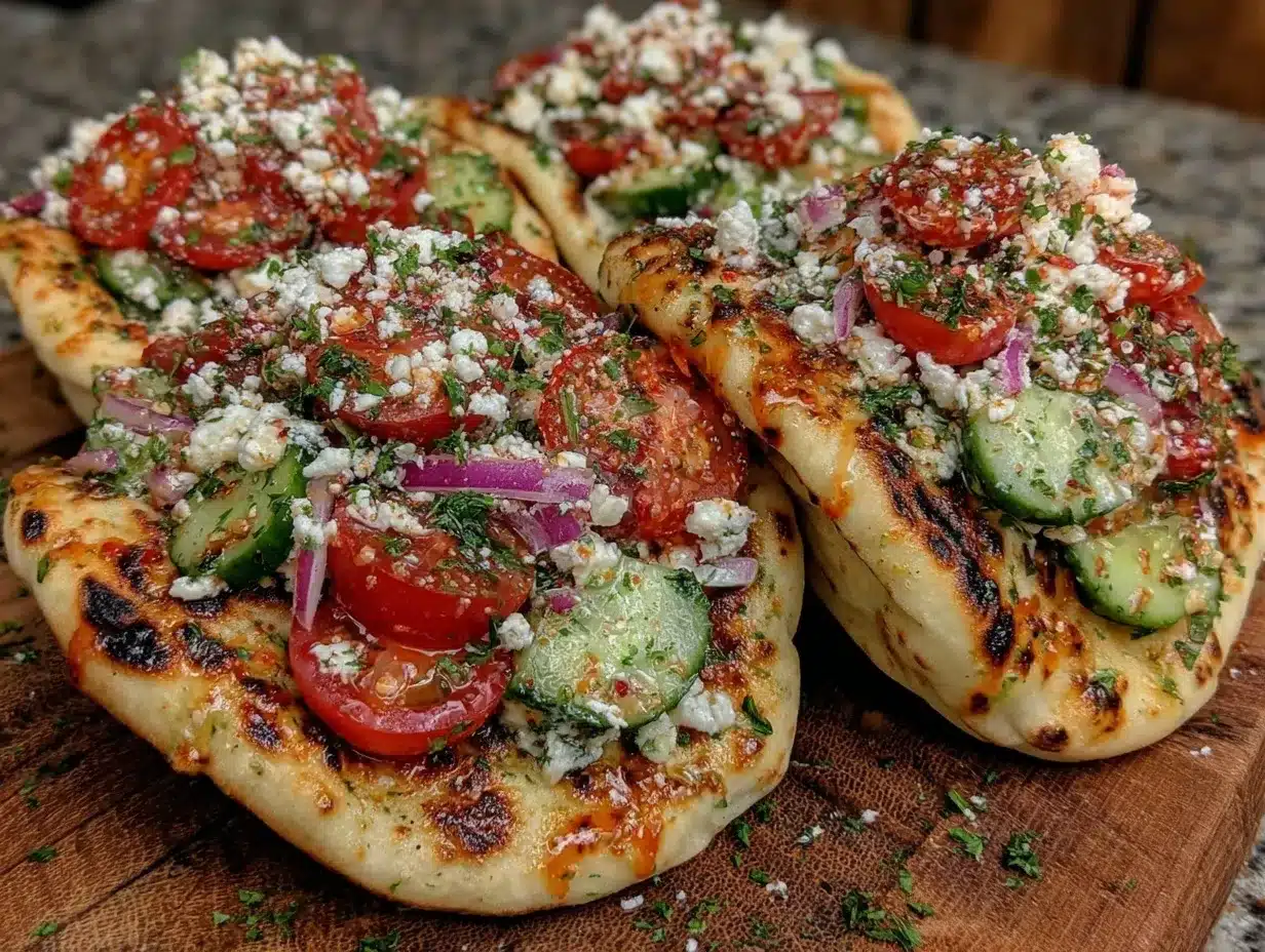 Greek Salad Pita Pockets preparation steps