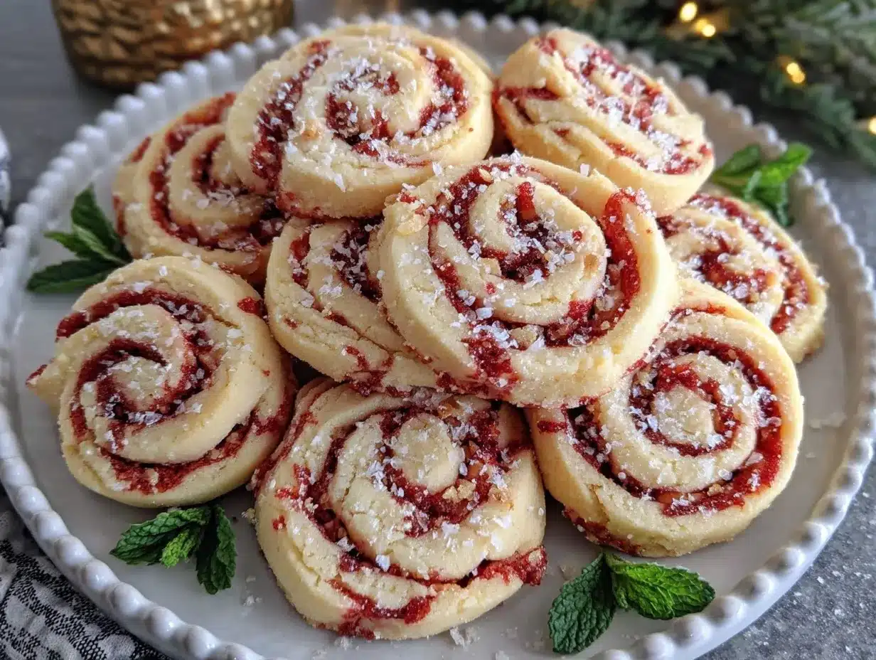 Irresistible Poinsettia Pinwheel Cookies Recipe with Cream Cheese Dough 4 Poinsettia Pinwheel Cookies preparation steps